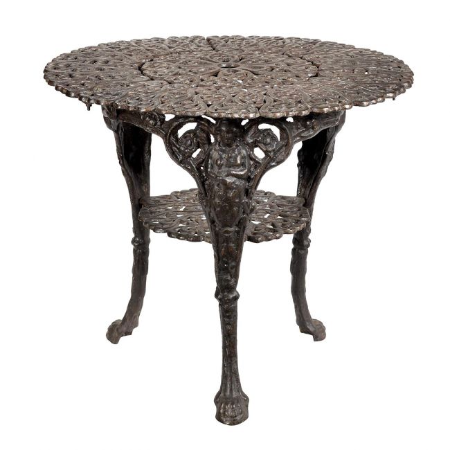 Round Cast Iron Victorian Table in a Rustic Finish Round Cast Iron Victorian Table in a Rustic Finish