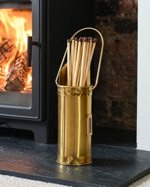 Brushed Brass Match Holder