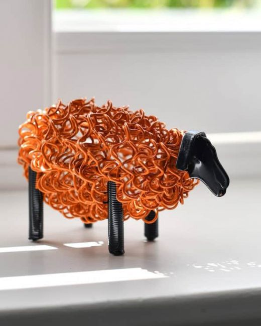 "Ruby" the Recycled Metal Sheep - Orange "Ruby" the Recycled Metal Sheep - Orange
