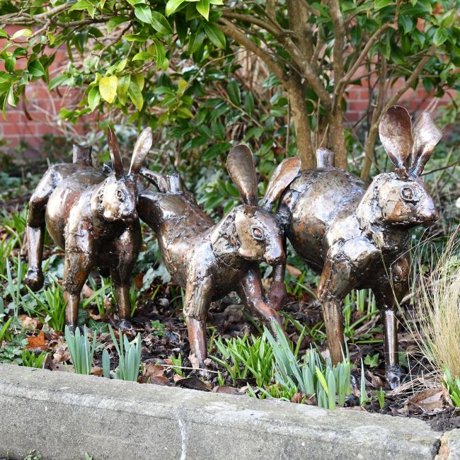 Running Rabbit Sculpture in Situ in the Garden Running Rabbit Sculpture in Situ in the Garden