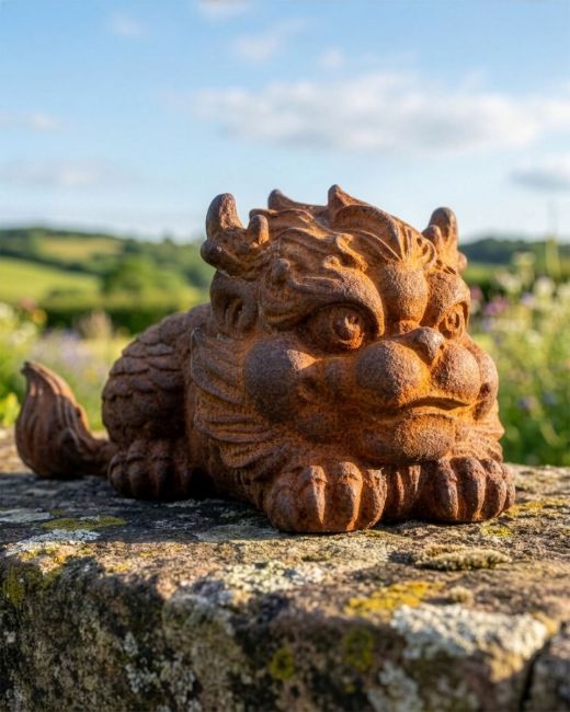Side Profile of Cast Iron Dragon 