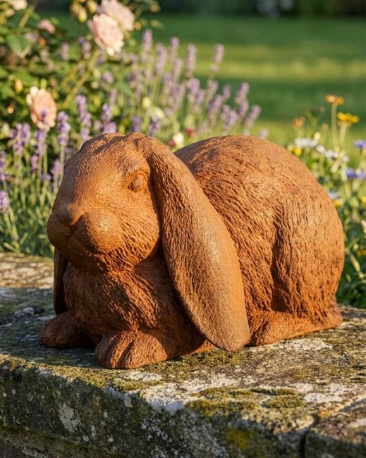 Rustic Cast Iron "Flopsy" Rabbit Sculpture Digital Illustration Rustic Cast Iron "Flopsy" Rabbit Sculpture Digital Illustration