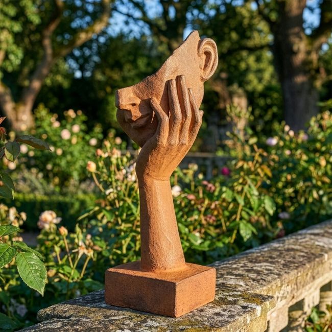 Rustic Cast Iron "In Thought" Garden Sculpture Digital Illustration Rustic Cast Iron "In Thought" Garden Sculpture Digital Illustration