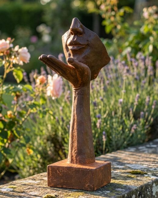 Rustic Cast Iron Blowing a Kiss Garden Sculpture Digital Illustration Rustic Cast Iron Blowing a Kiss Garden Sculpture Digital Illustration