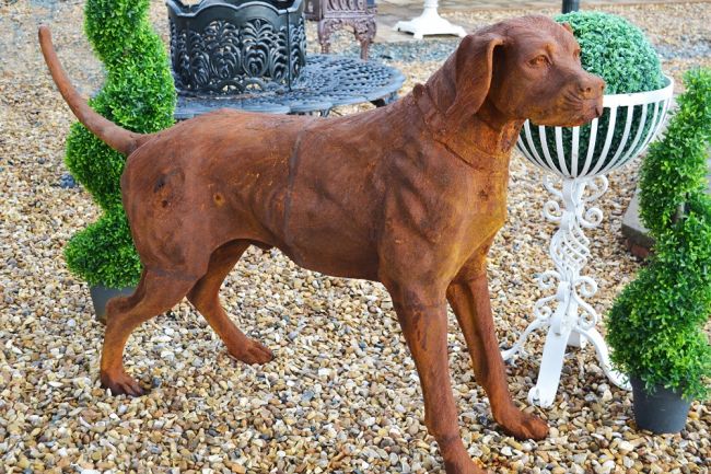“Tucker” Cast Iron Dog Garden Statue “Tucker” Cast Iron Dog Garden Statue