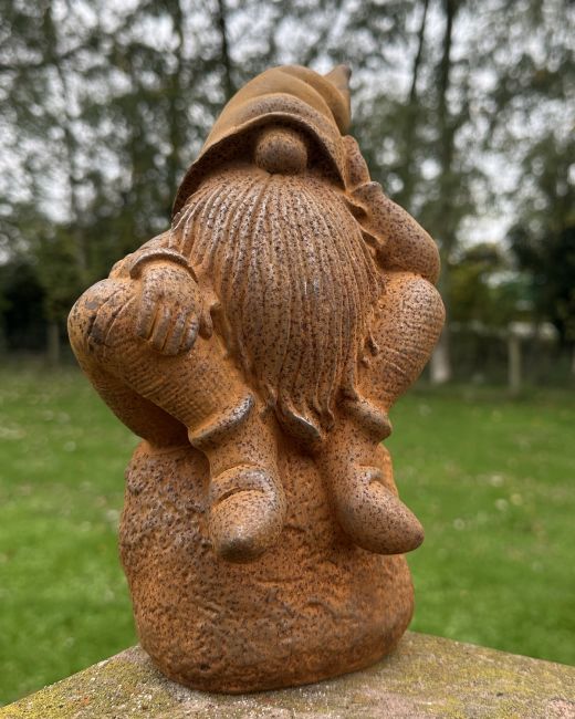 Rustic Cast Iron "Norman" the Gnome Sculpture Rustic Cast Iron "Norman" the Gnome Sculpture