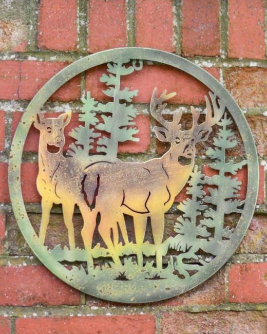 Deer in Pine Forest Wall Art