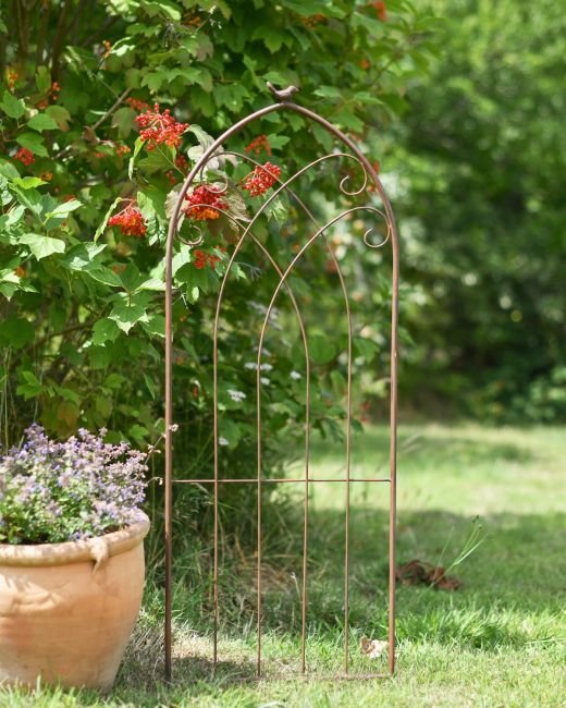 Rustic Garden Trellis with Bird Detail Rustic Garden Trellis with Bird Detail