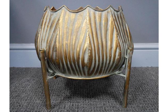 Rustic Gold Tulip-Shaped Planter  Rustic Gold Tulip-Shaped Planter