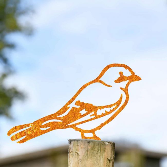 Rustic Jay Bird Steel Fence Topper