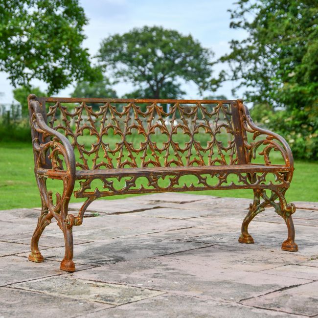 Victorian Cast Iron Two Seat Bench in an Rustic Finish Victorian Cast Iron Two Seat Bench in an Rustic Finish
