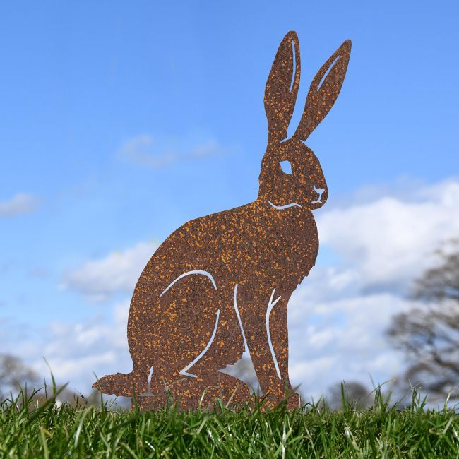 Rustic Sitting Hare Silhouette in Situ Rustic Sitting Hare Silhouette in Situ