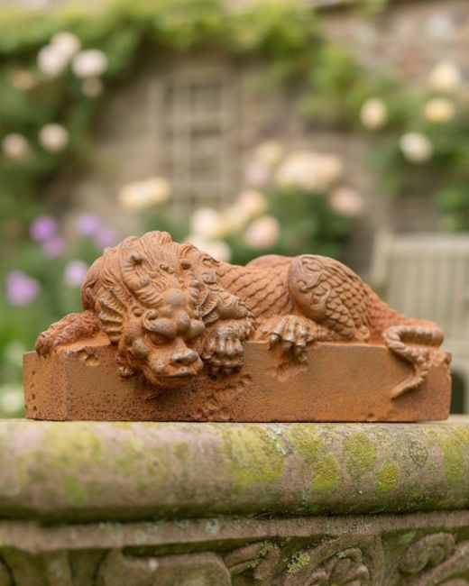 Cast Iron Sleeping Dragon Sculpture