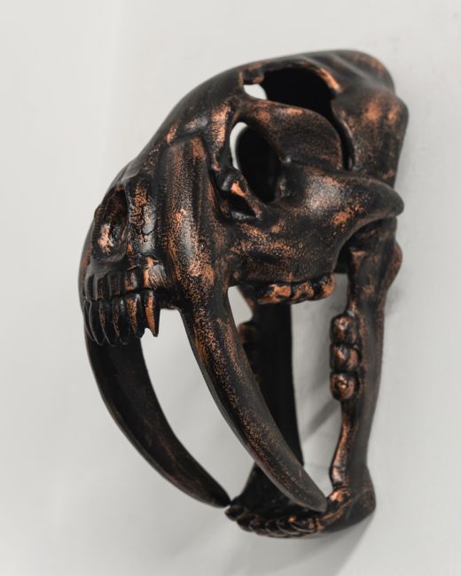 Sabre-Toothed Tiger Skull Cast Aluminium Wall Art