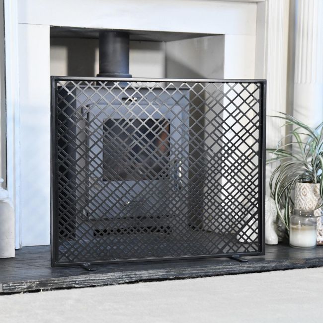 "Winterbourne" Contemporary Black Fire Screen "Winterbourne" Contemporary Black Fire Screen