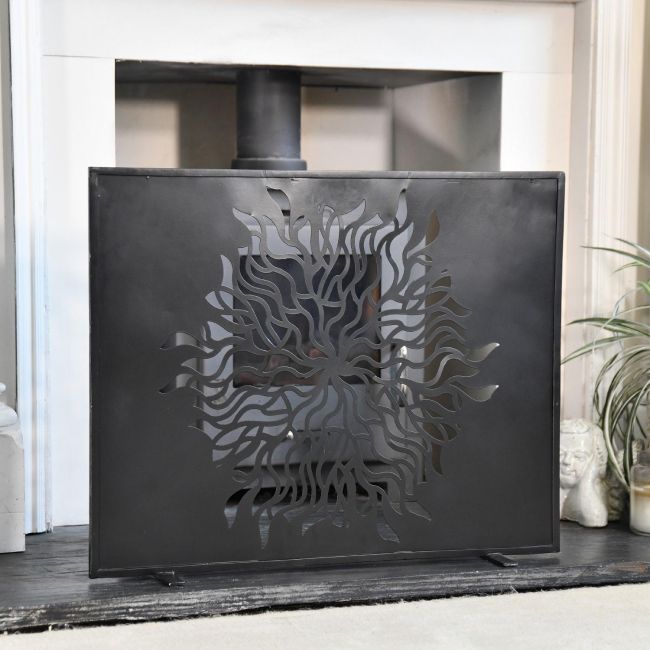 "The Beltane" Contemporary Black Fire Screen "The Beltane" Contemporary Black Fire Screen