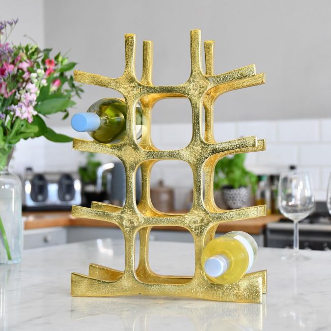 Gold "Kempton House" Wine Rack within Kitchen Setting  Gold "Kempton House" Wine Rack within Kitchen Setting