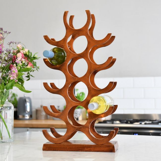 Rustic "Branches" Wine Rack in Kitchen Setting  Rustic "Branches" Wine Rack in Kitchen Setting
