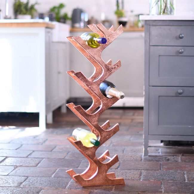 "Art Deco" Wine Rack in Copper Finish  "Art Deco" Wine Rack in Copper Finish