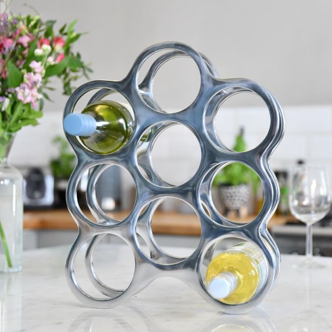 Antique Nickel "Floating Bubbles" Wine Rack  Antique Nickel "Floating Bubbles" Wine Rack