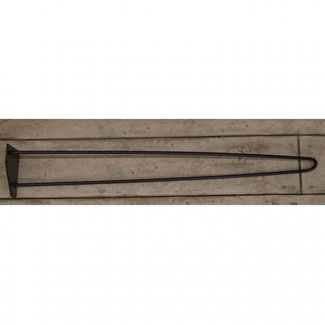 Two Prong Hairpin Table Leg Finished in a Satin Black Two Prong Hairpin Table Leg Finished in a Satin Black