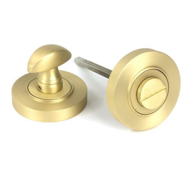 Diamond Bathroom Thumb Lock in a Beeswax Finish Diamond Bathroom Thumb Lock in a Beeswax Finish