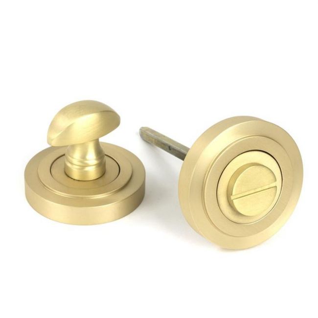 Diamond Bathroom Thumb Lock in a Beeswax Finish Diamond Bathroom Thumb Lock in a Beeswax Finish