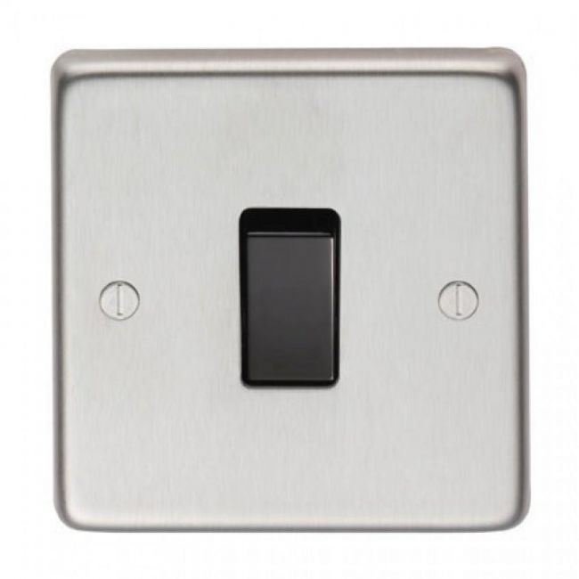 10 Amp Single Switch Light Switch Finished in a Satin Stainless Steel 10 Amp Single Switch Light Switch Finished in a Satin Stainless Steel