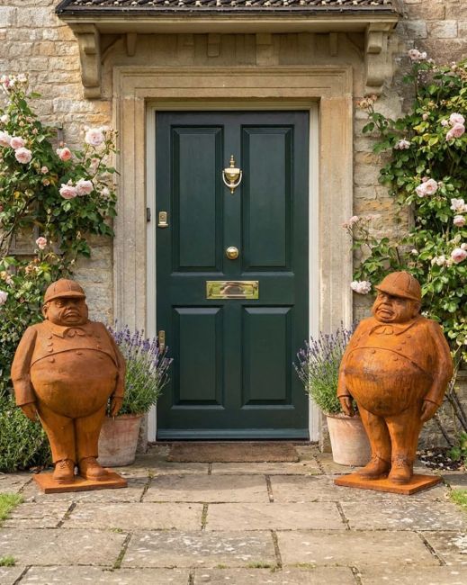 Scale image of tweedledee and tweedledum outdoor sculptures Digital Illustration Scale image of tweedledee and tweedledum outdoor sculptures Digital Illustration