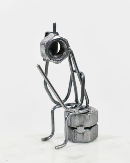 Phone Call Sitting Scrap Metal Ornament - Thumbnail Phone Call Sitting Scrap Metal Ornament - Thumbnail