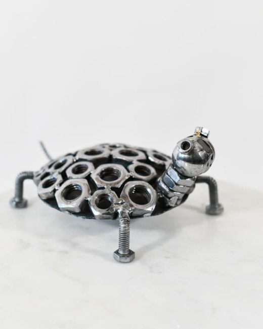 Scrap Metal Tortoise Hatchling Sculpture - Prod Thumb