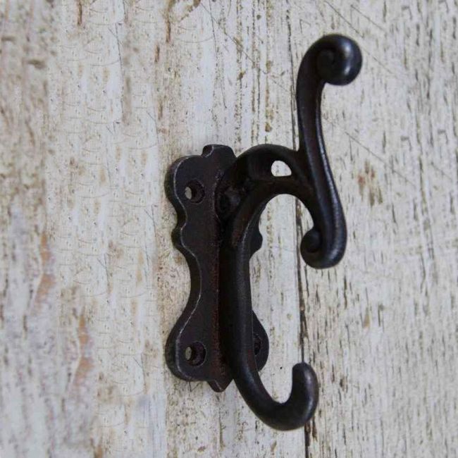 Iron Coat Hook With a Scrolled Design