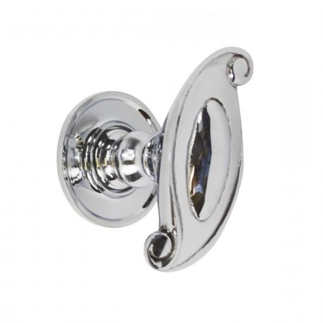 Scrolled Oval Bright Chrome Door Knobs Scrolled Oval Bright Chrome Door Knobs
