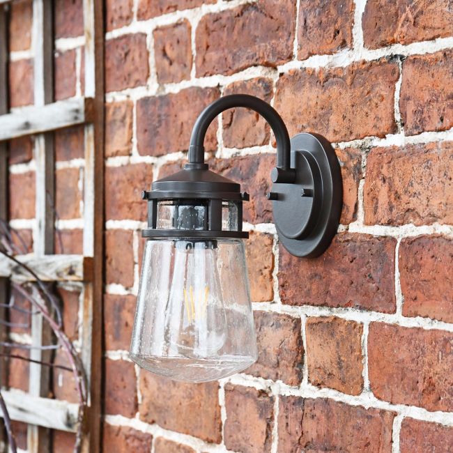 Nautical Seeded Glass Industrial Wall Lantern on the Front of a House Nautical Seeded Glass Industrial Wall Lantern on the Front of a House