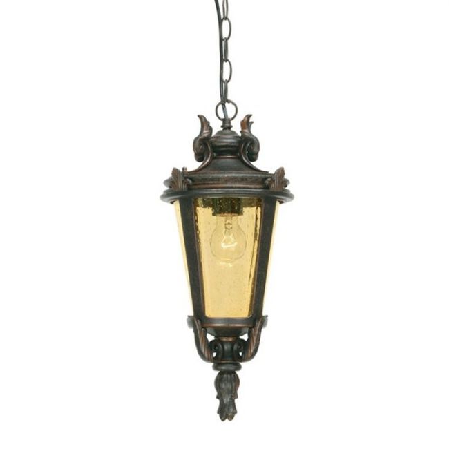 "Halethorpe" Seeded Glass Ornate Hanging Lantern "Halethorpe" Seeded Glass Ornate Hanging Lantern