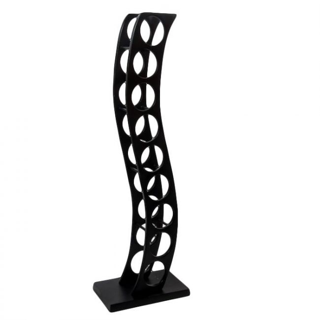 "Serena" Aluminium Curved Wine & Bottle Holder Finished in Black "Serena" Aluminium Curved Wine & Bottle Holder Finished in Black