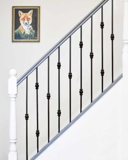 Set of Two Matte Black Spindles In Situ Set of Two Matte Black Spindles In Situ