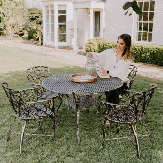 Brushed Gold "Riverhill" Dining Set  Brushed Gold "Riverhill" Dining Set