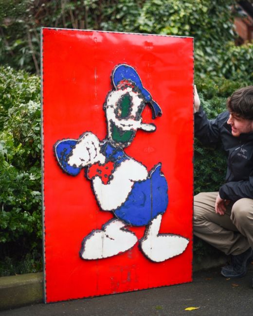 Short-tempered Sailor Oil Drum Scrap Metal Wall Art Short-tempered Sailor Oil Drum Scrap Metal Wall Art