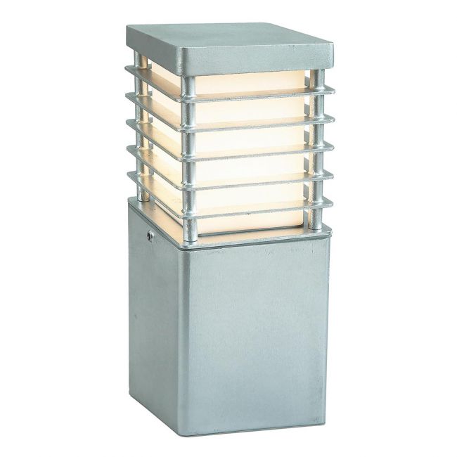 Silver "Fleetwood" Steel Square Based Bollard Light - 26cm Silver "Fleetwood" Steel Square Based Bollard Light - 26cm