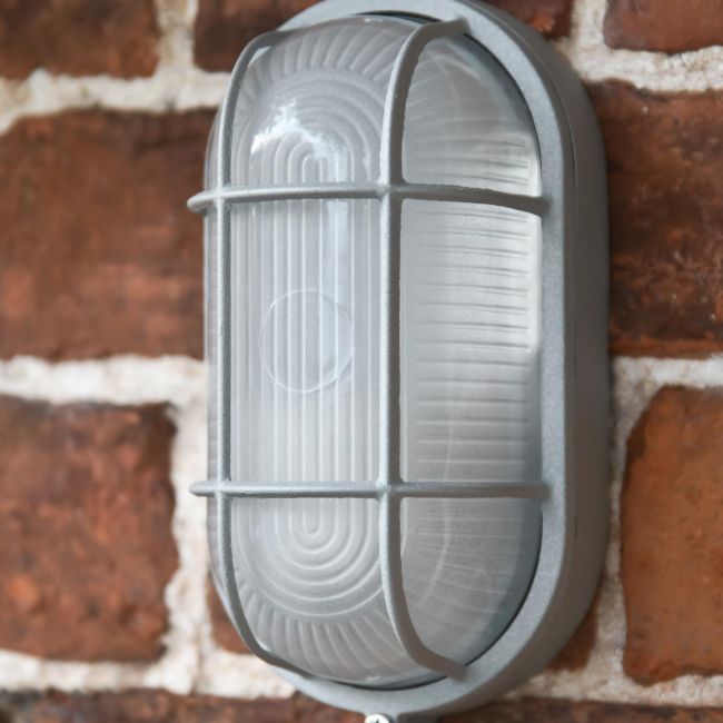 Silver Aluminium Bulkhead Outdoor Wall Light Silver Aluminium Bulkhead Outdoor Wall Light