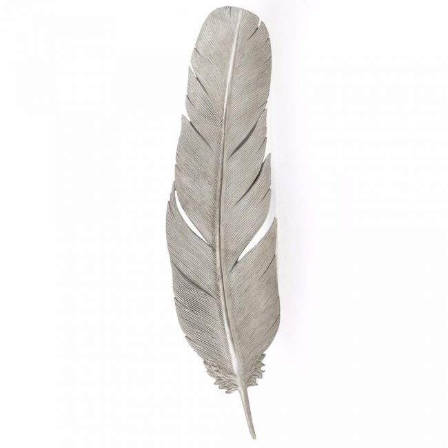 Feather Wall Art in a Silver Finish Feather Wall Art in a Silver Finish