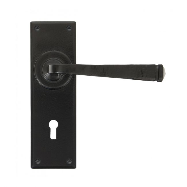 "Thornton" Simple Contemporary Iron Lever Handle With Keyhole "Thornton" Simple Contemporary Iron Lever Handle With Keyhole