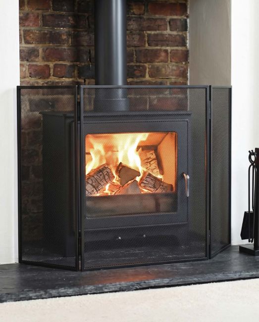 Simplistic Square Three Fold Fireguard in Situ Simplistic Square Three Fold Fireguard in Situ
