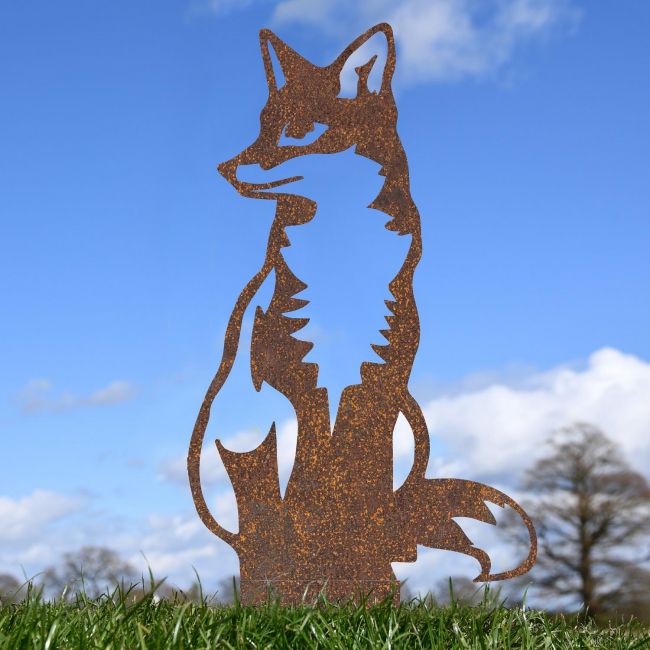 Rustic Sitting Fox Silhouette Rustic Sitting Fox Silhouette