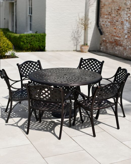 Antique Bronze "Summerworth " Dining Set in Situ Antique Bronze "Summerworth " Dining Set in Situ