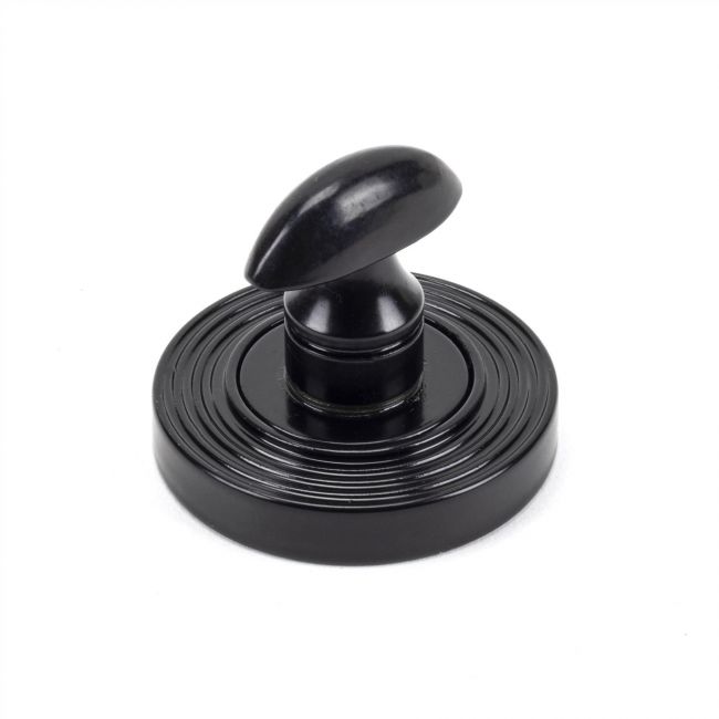 Sleek Black Round Thumbturn Set with Beehive Cover