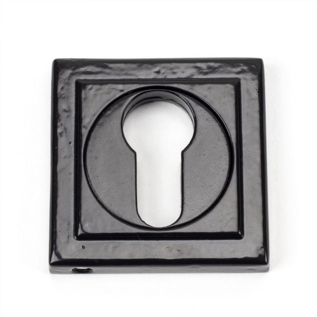 Sleek Midnight Black Simple Square Euro Escutcheon Sleek Midnight Black Simple Square Euro Escutcheon