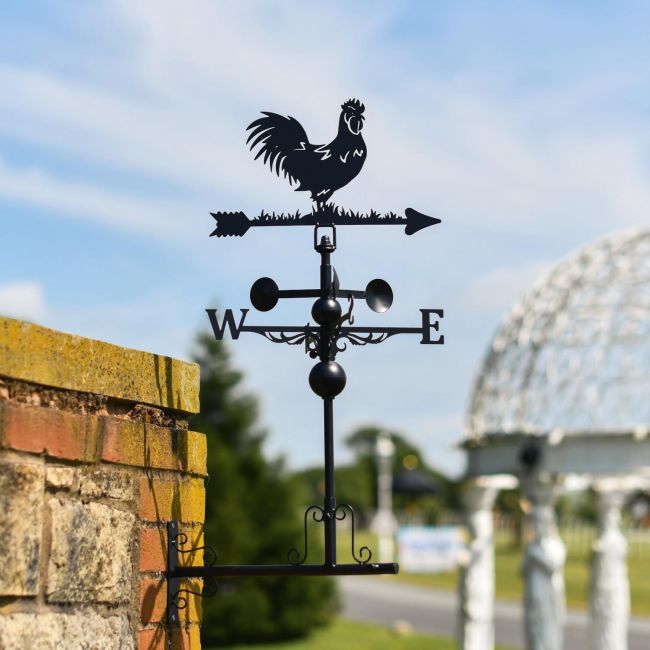 Slim Steel Farmyard Rooster Weathervane