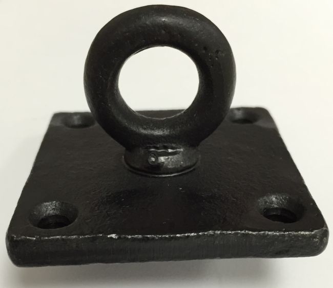 Small Antique Black Iron Ceiling Eyelet Hook On Square Backplate Small Antique Black Iron Ceiling Eyelet Hook On Square Backplate